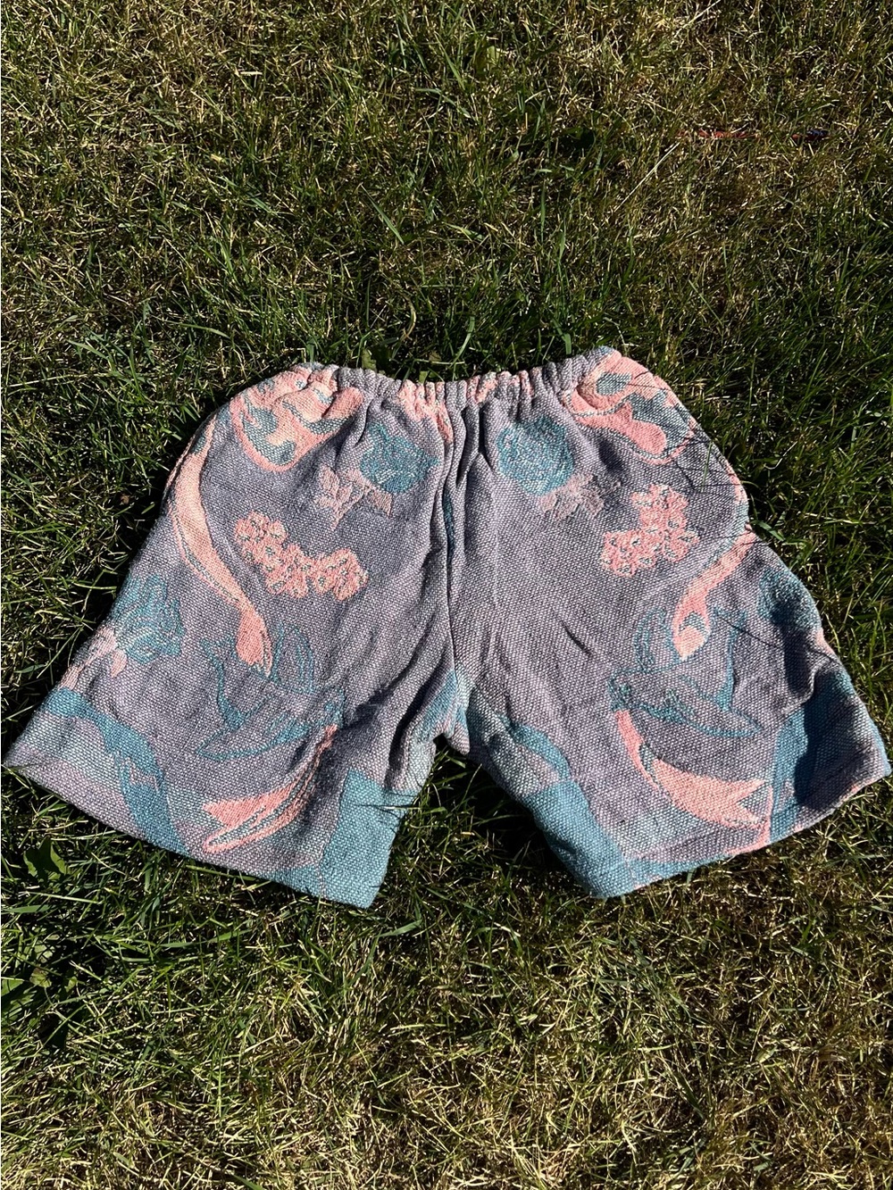 Upcycled Cotton Tapestry Shorts- Pastel